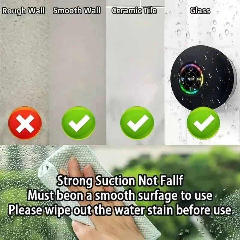 Portable LED suction Cup Mini Bluetooth speaker