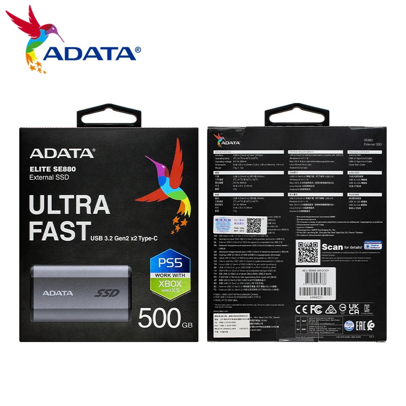 High-Speed 2000MB/s External Mini SSD
