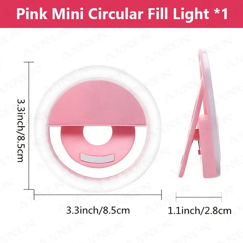 Mini LED Ring Selfie Light Clip Mobile
