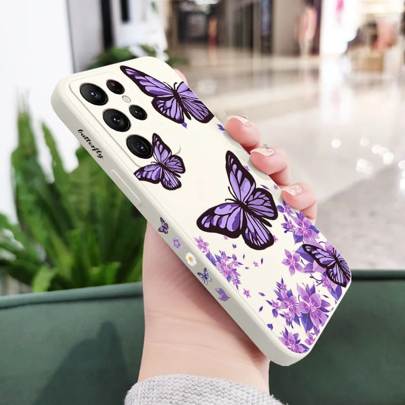 Purple Butterflies Phone Case For Samsung Galaxy S25