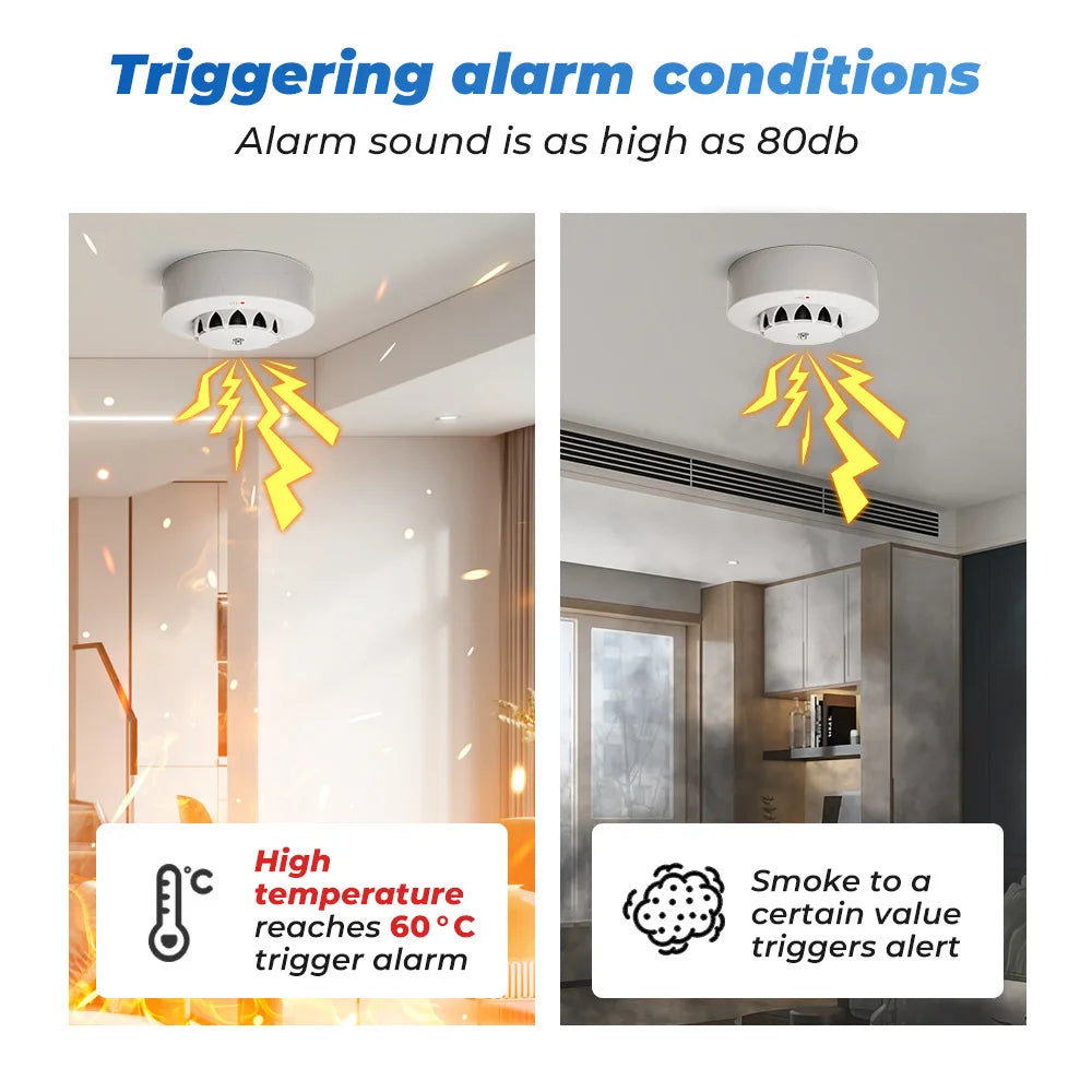 80dB WiFi Smart Smoke & Temp Detector