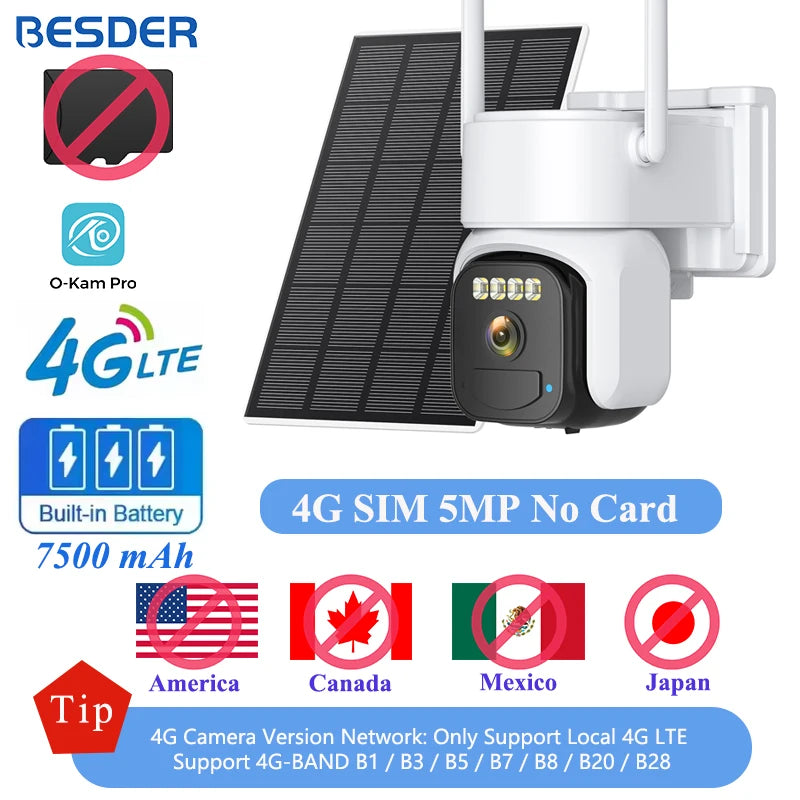 5MP Solar 4G PIR Security Camera