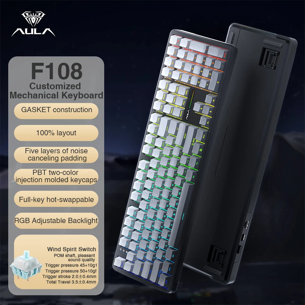 Full-Size Hot-Swappable Gaming Keyboard