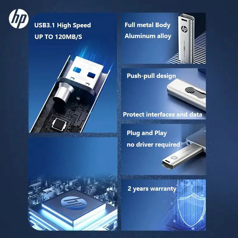 HP 256GB USB 3.1 Metal Flash Drive