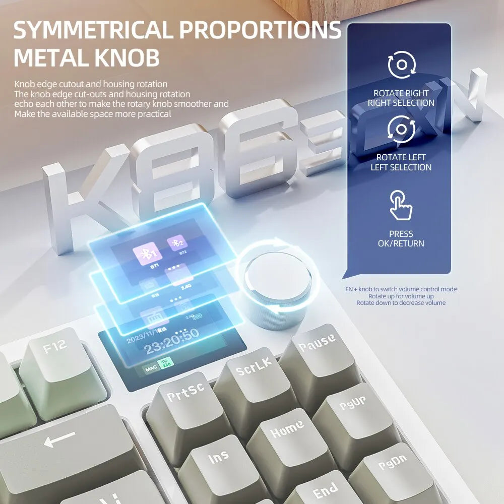 Tri-Mode Mechanical Keyboard with Display