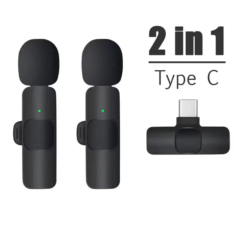 2-in-1 Portable Mini Wireless Lavalier Mic