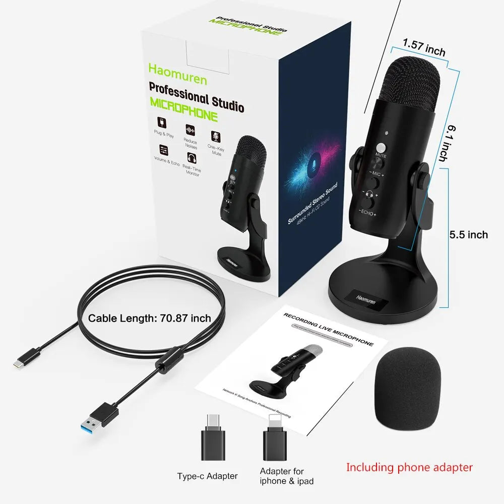 USB Condenser Microphone for PC & Mac