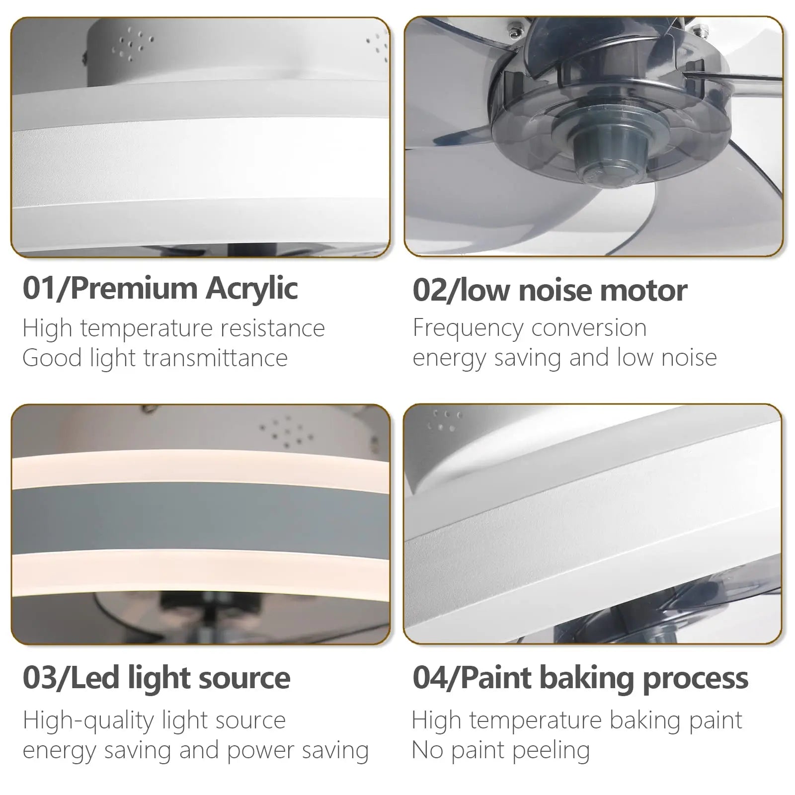 6-Speed Silent LED Ceiling Fan with Remote