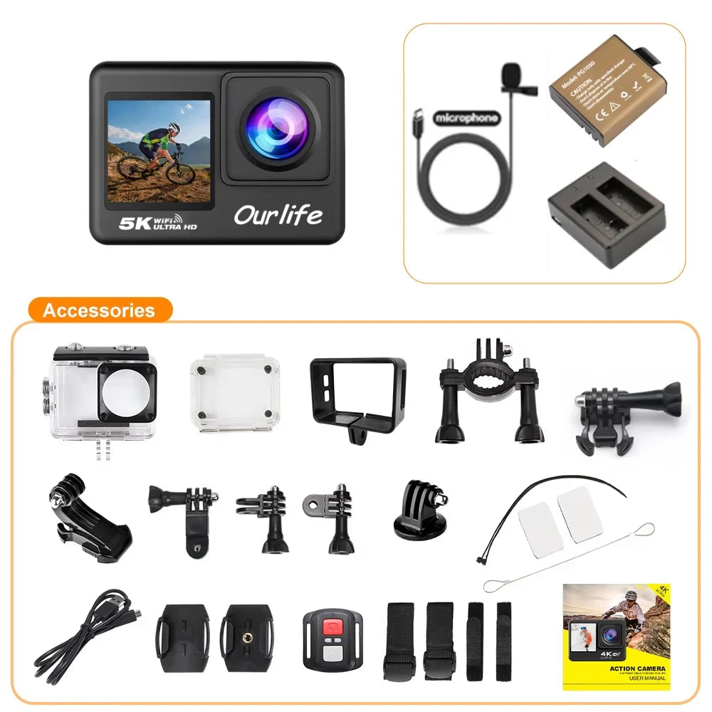 5K 4K60FPS Waterproof Action Camera