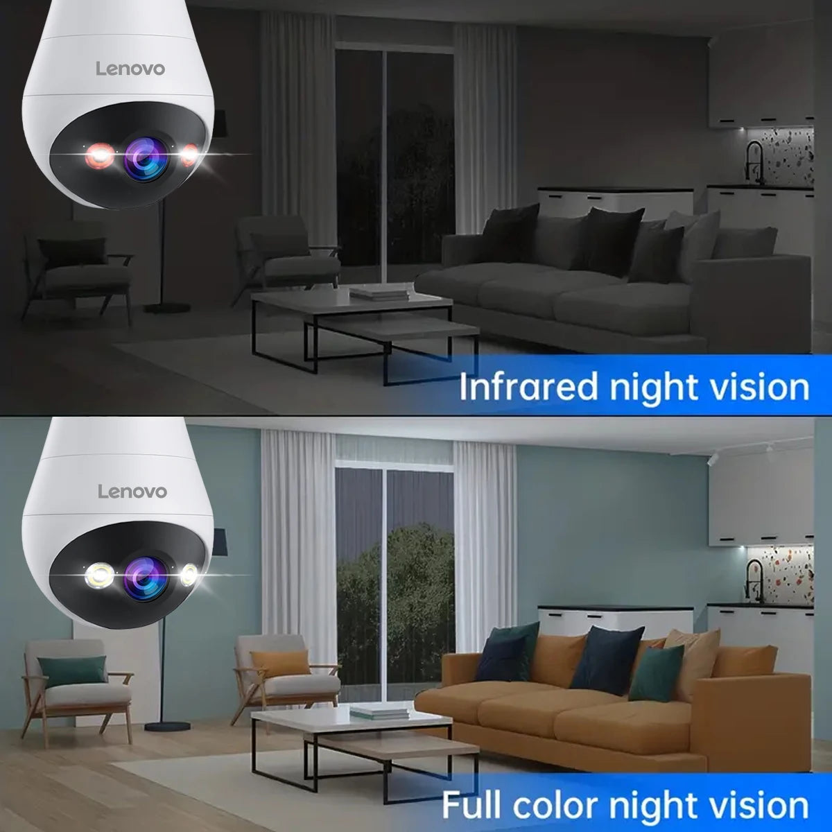 3MP Wireless Bulb Security Camera