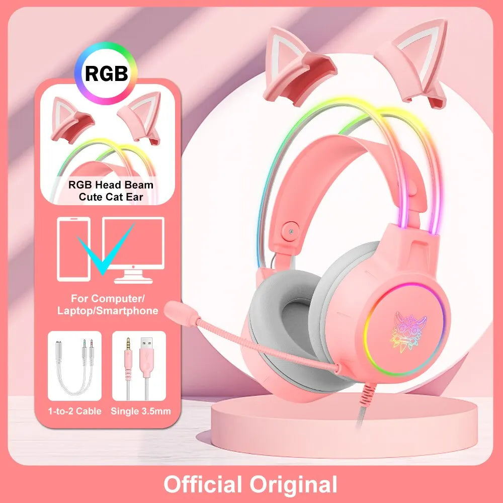 RGB Cat Ear Gaming Headset