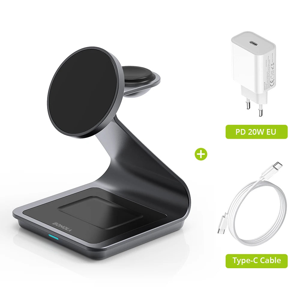 Magnetic 3-in-1 Wireless Charger for iPhone