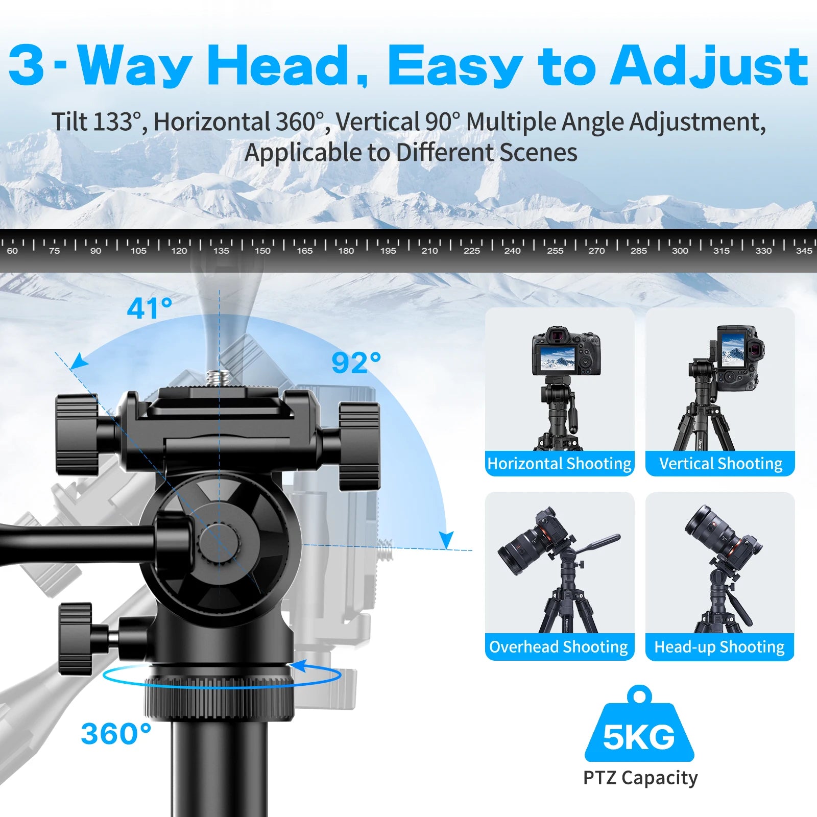 1.76M Overhead Tripod Stand Aluminum
