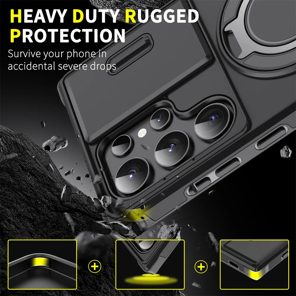 Magnetic Slide Camera Phone Case for Samsung S25