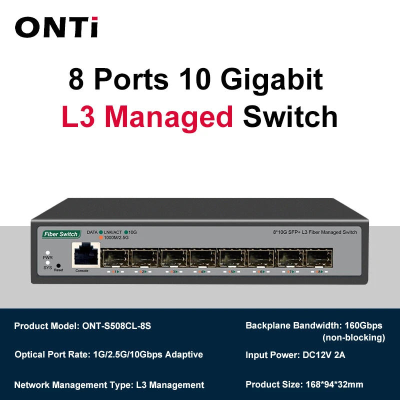 8-Port 10G SFP+ L3 Switch