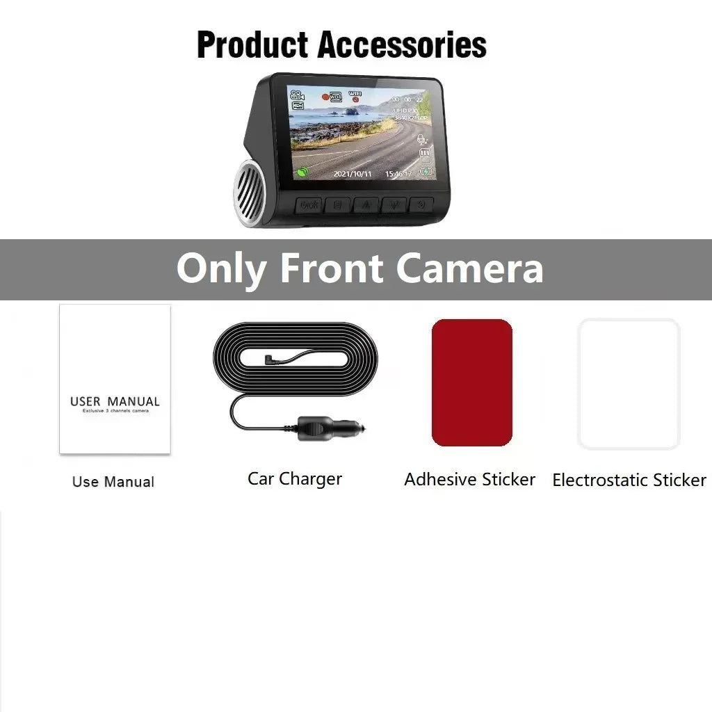 4K Dual Dashcam with GPS & WiFi