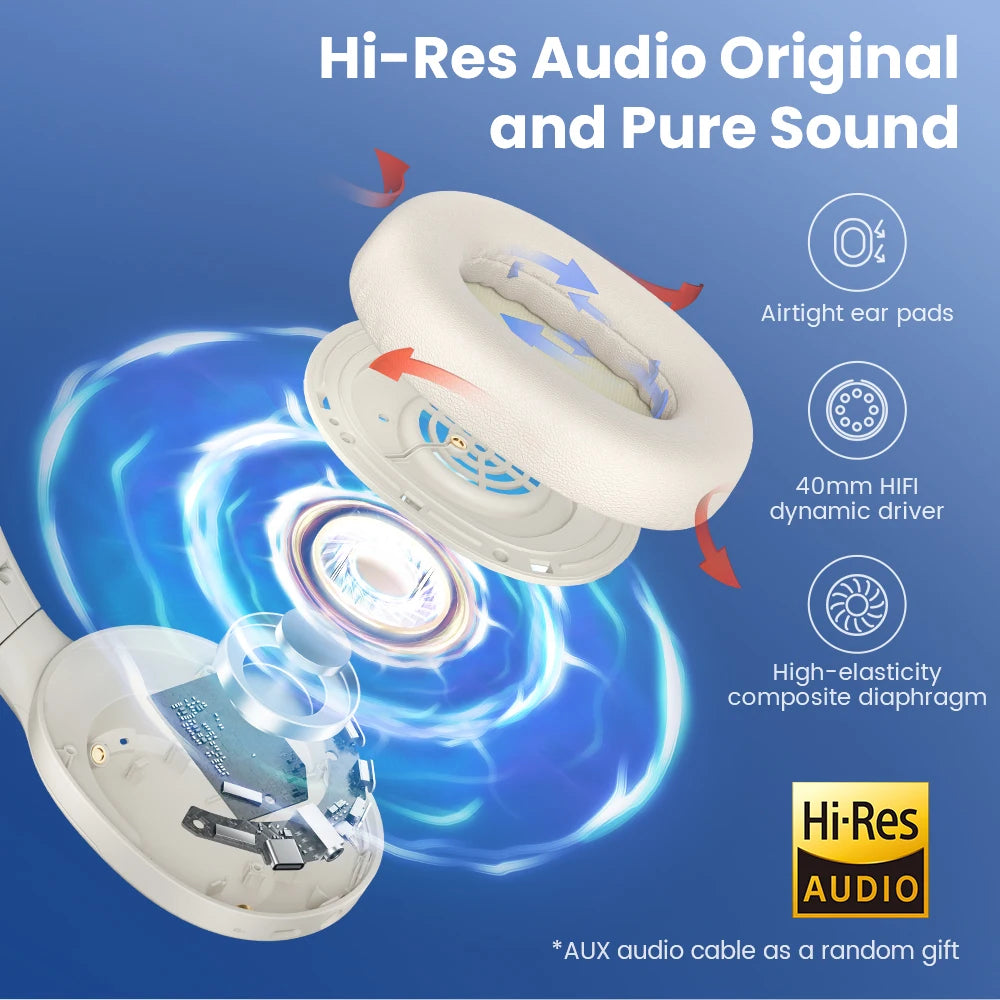 60-Hour ANC Wireless Headphones