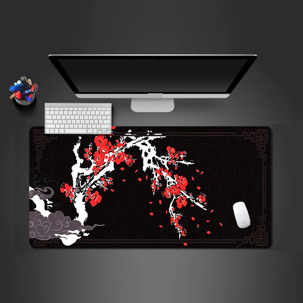 Flower Pattern Extended Desk Mat