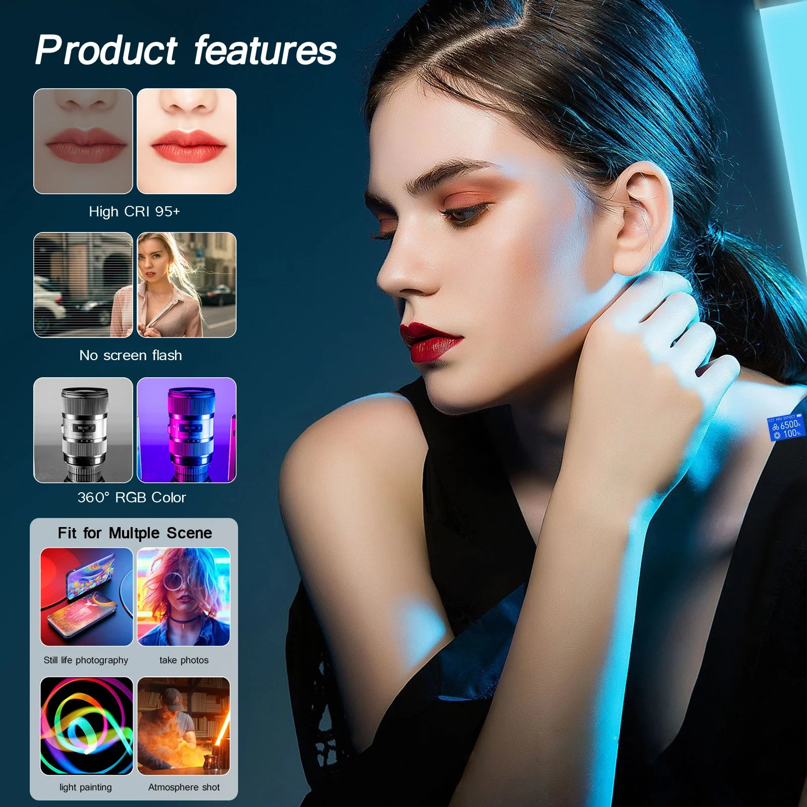Handheld RGB LED Light Stick with Tripod