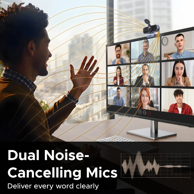 4K FHD Webcam with Dual AI Mics