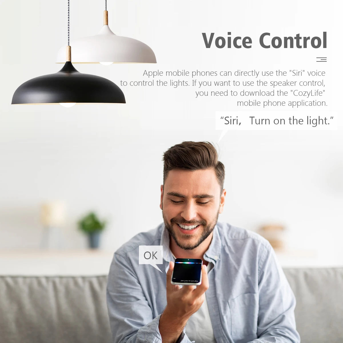 Siri Control Multicolour Dimmable LED Bulb