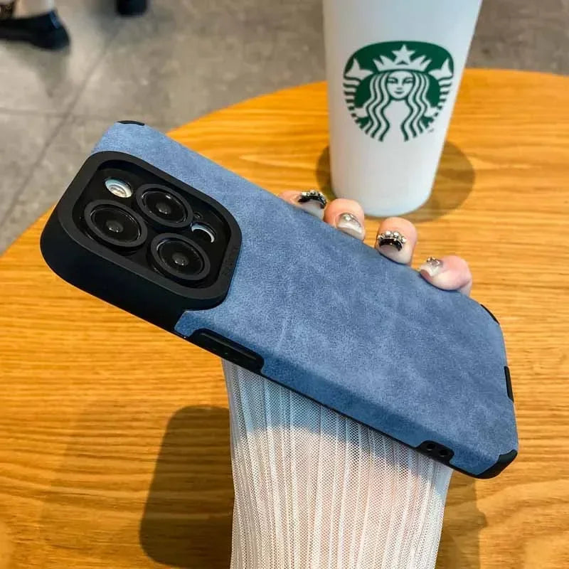 Fur Leather Lens Protection Cases Cover For iPhone 16