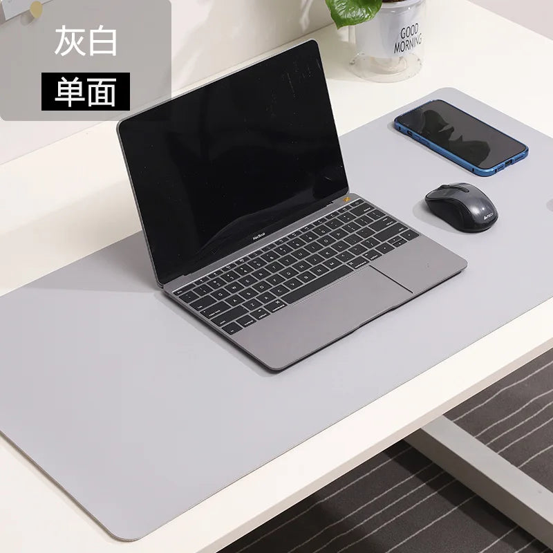 Large White PU Leather Gaming Mousepad