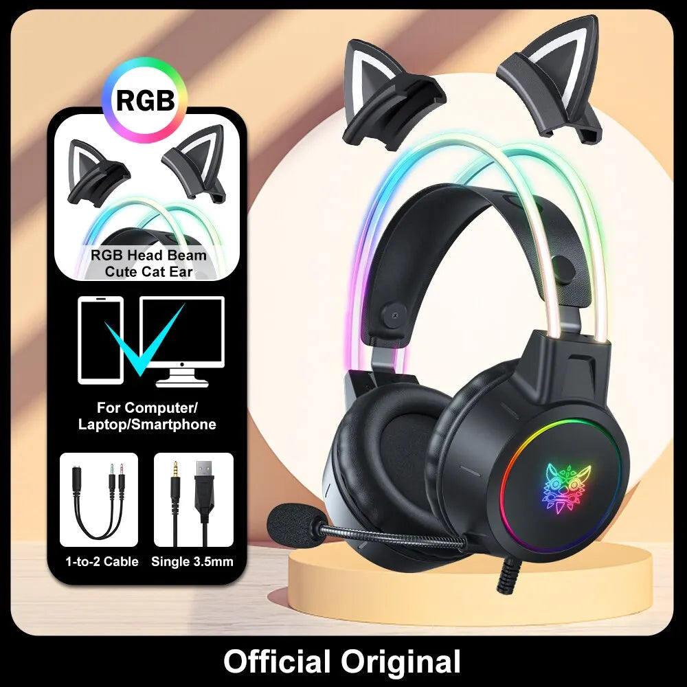 RGB Cat Ear Gaming Headset