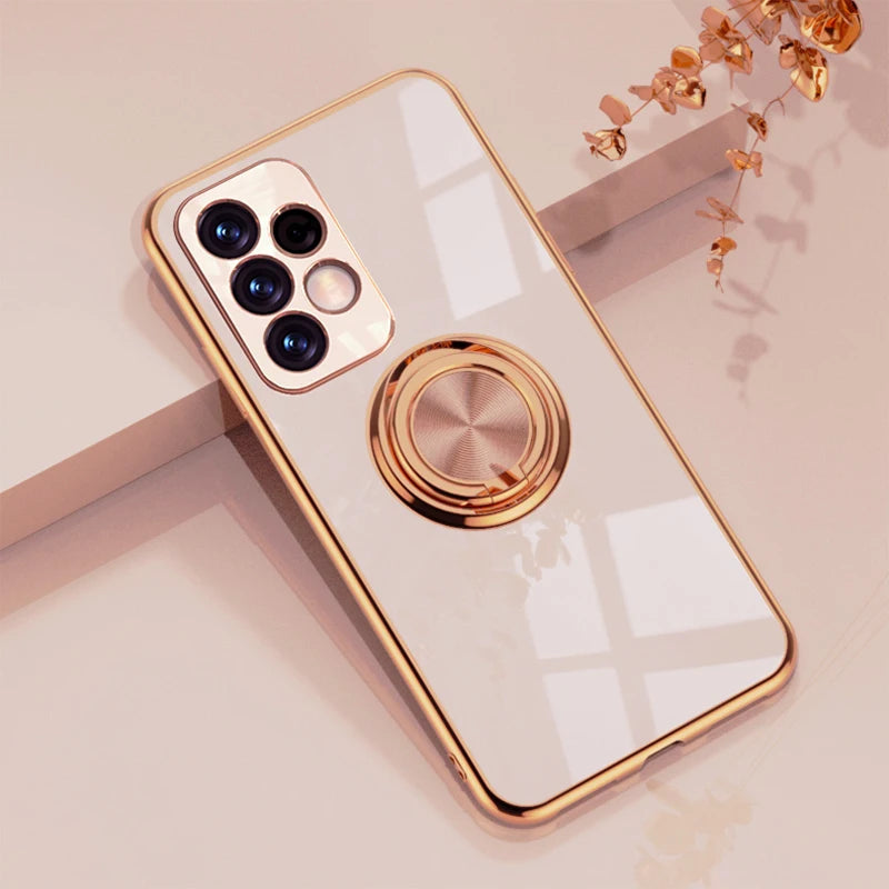 Plating Metal Ring Holder Phone Case Samsung A54 A55 5G