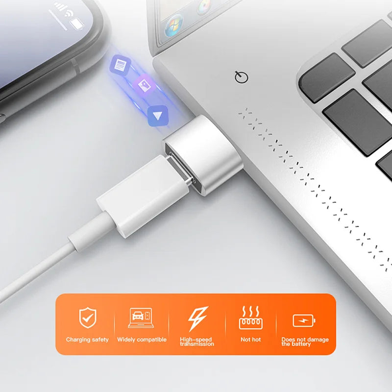 2Pcs USB to Type-C OTG Adapter