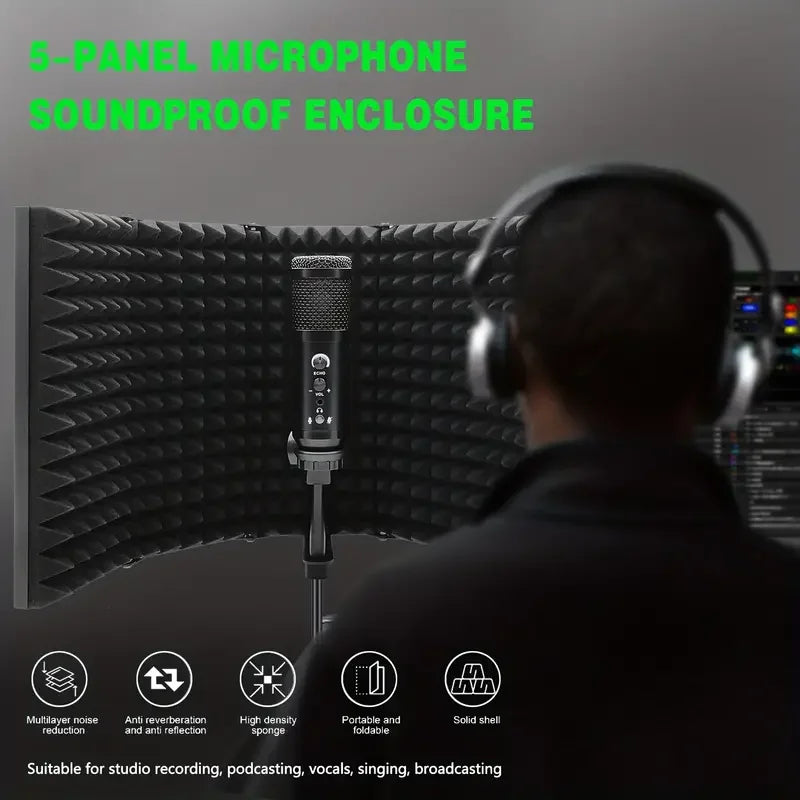 3/5 Panel Microphone Isolation Shield