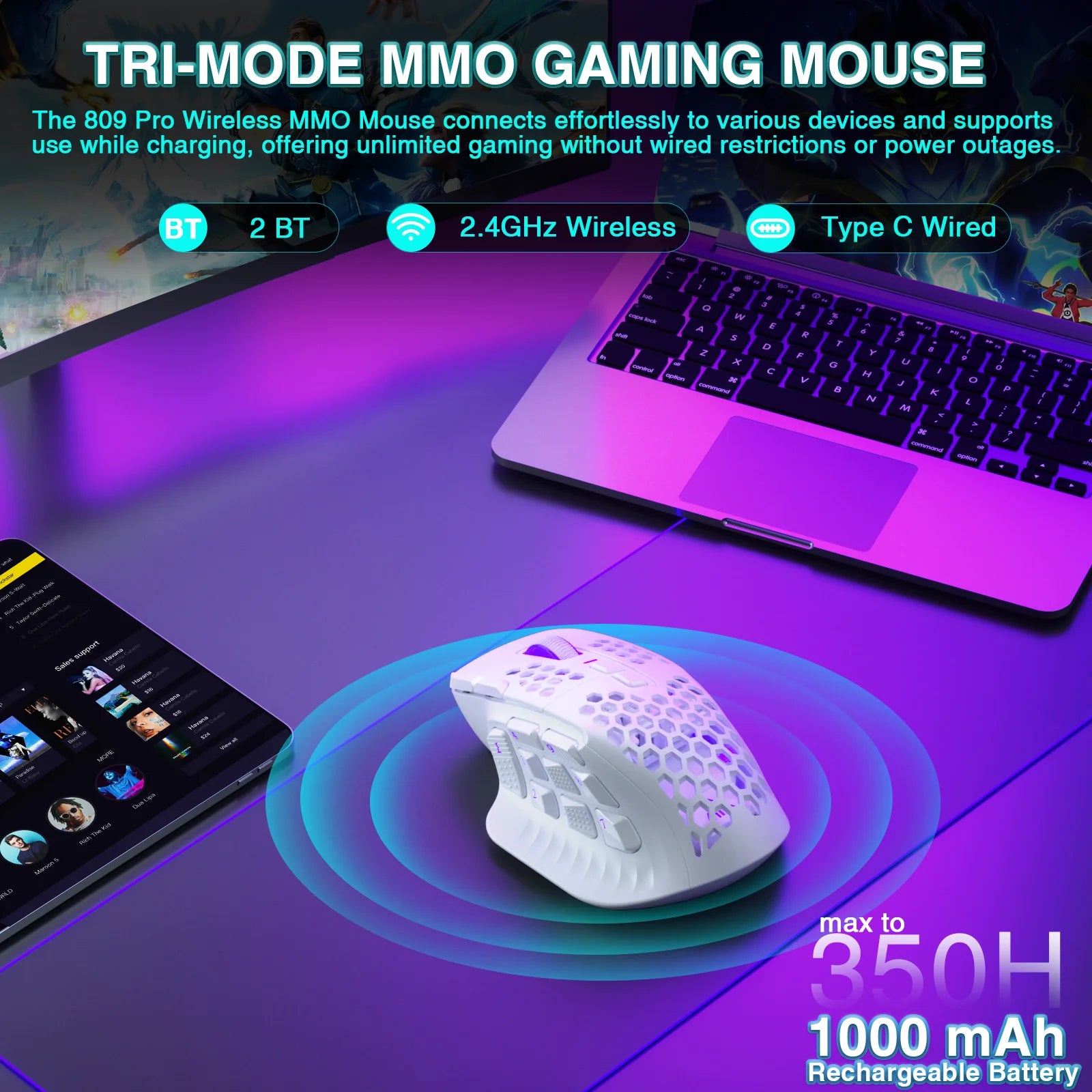 RGB 24000 DPI Programmable MMO Mouse