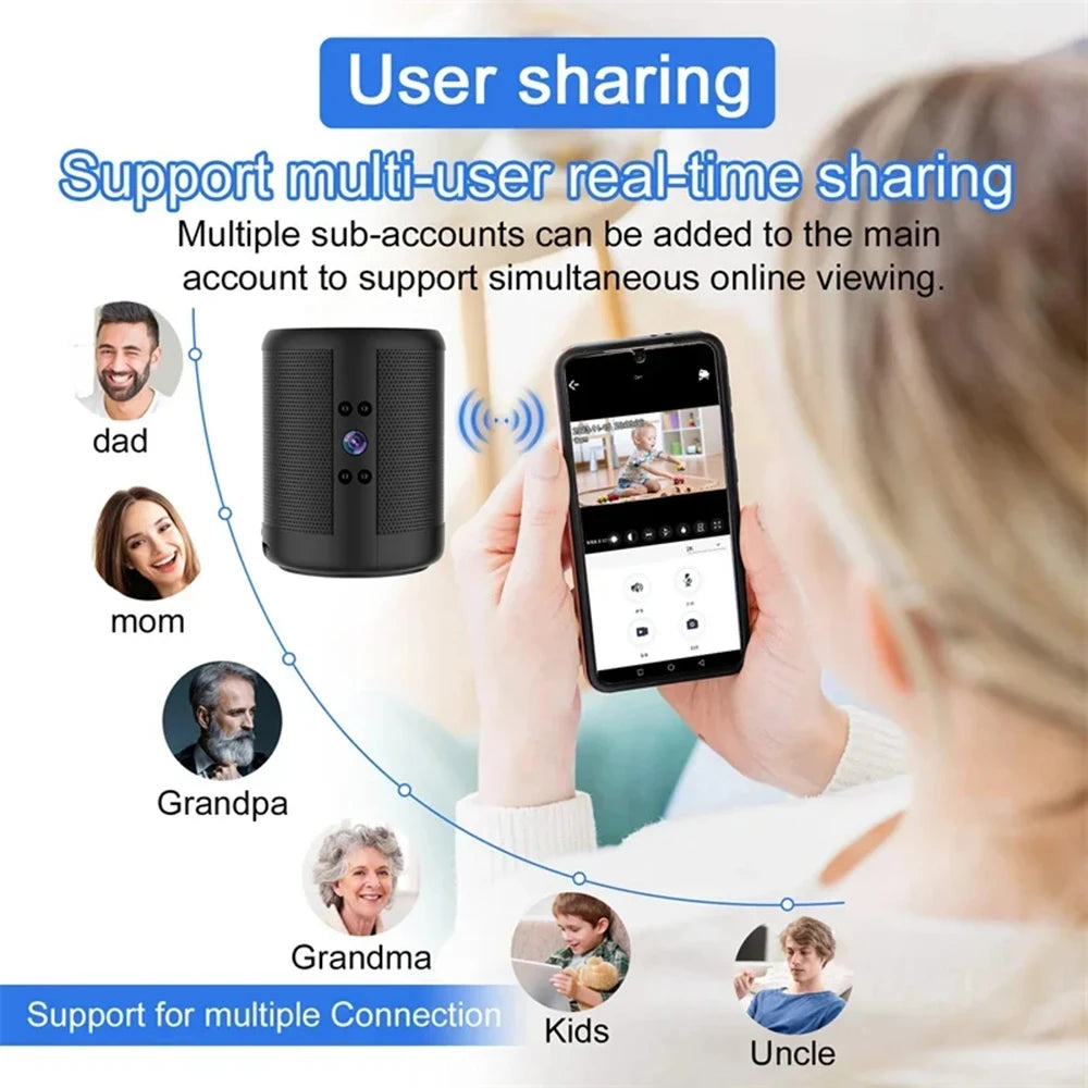 Mini 1080P Bluetooth Speaker Home Spy Camera