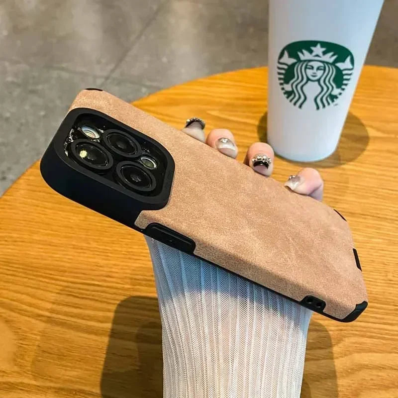 Fur Leather Lens Protection Cases Cover For iPhone 16