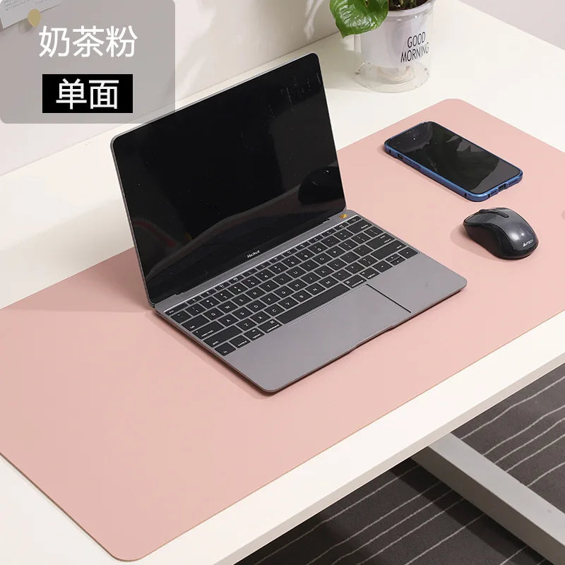 Large White PU Leather Gaming Mousepad