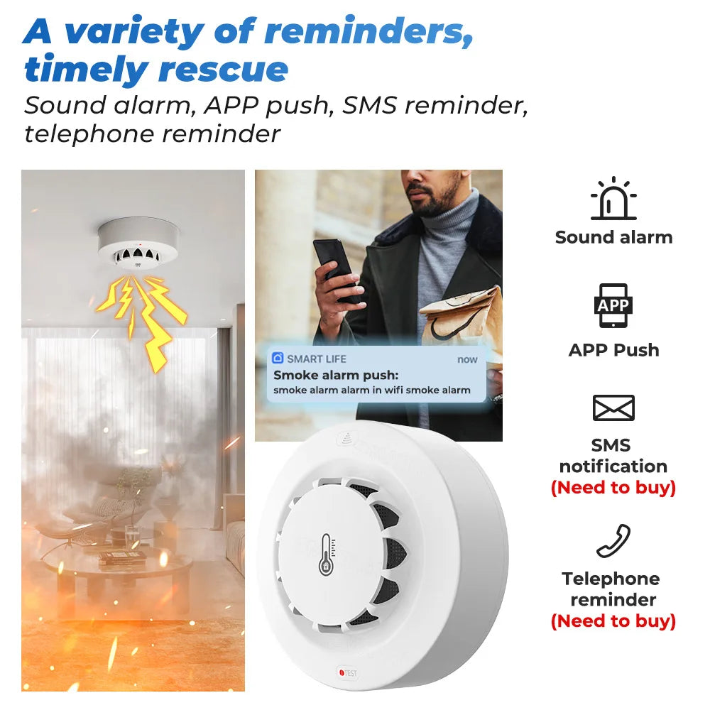 80dB WiFi Smart Smoke & Temp Detector