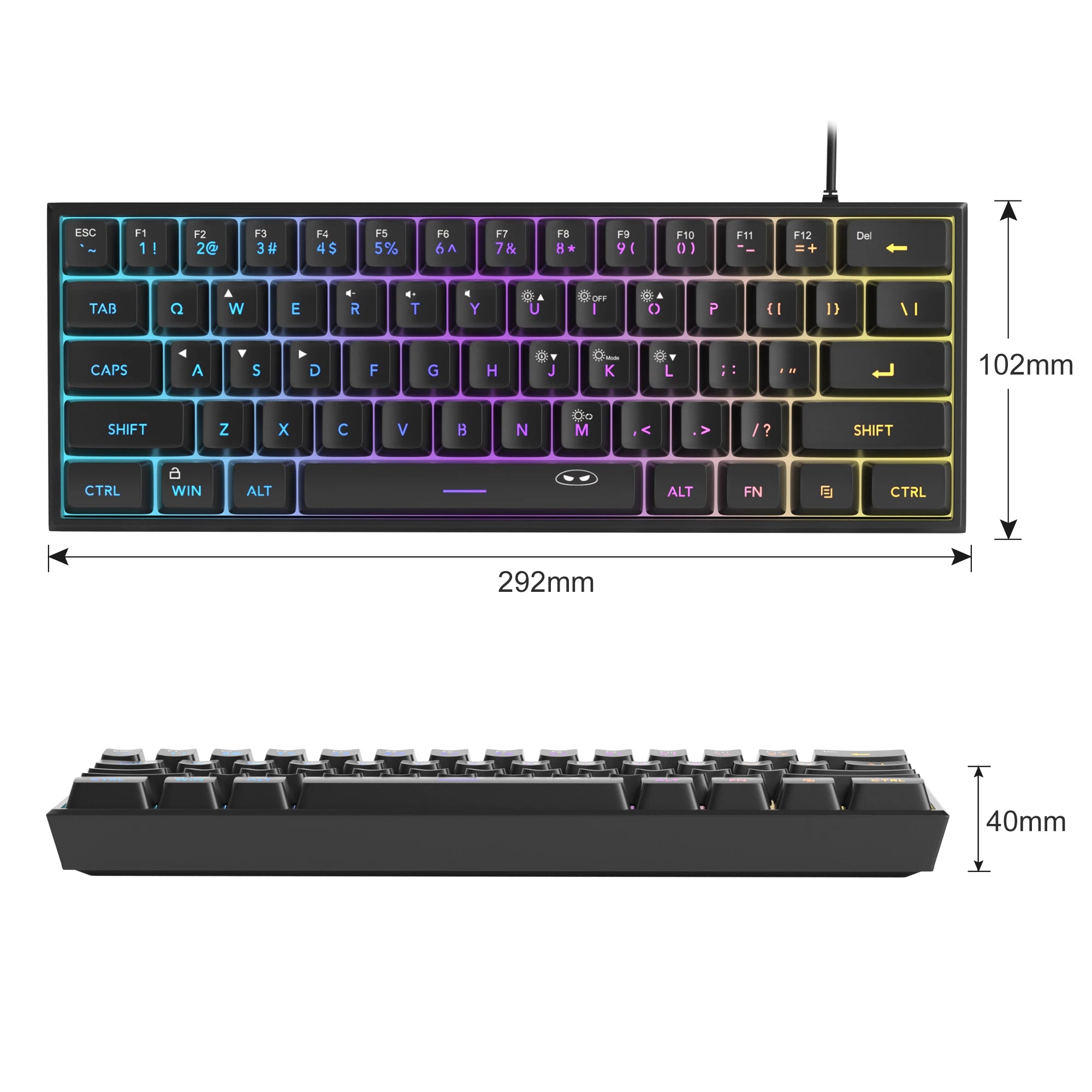 Mini 60% RGB Gaming Keyboard