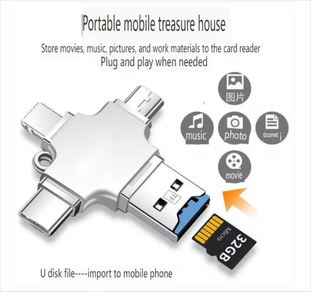 4 in 1 Memory Card Reader USB-C