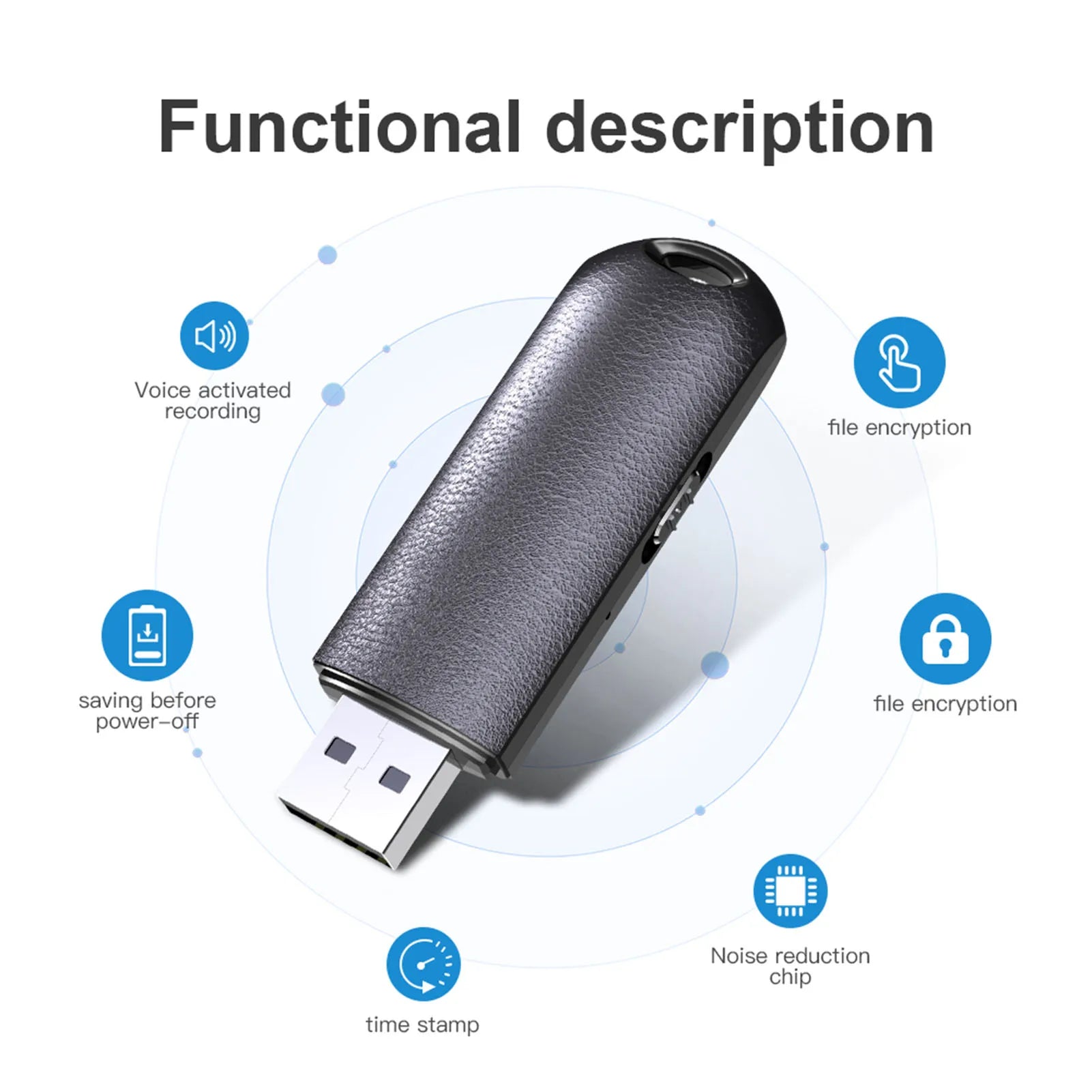 USB Flash Drive Voice Activated Recorder
