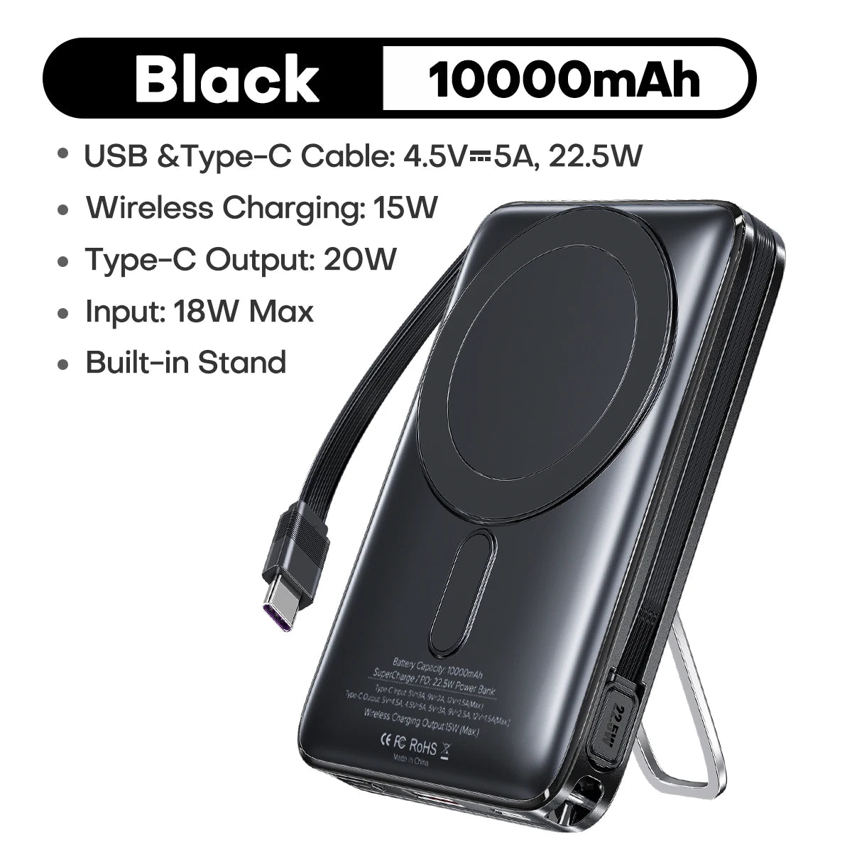 Magnetic Wireless Power Bank 10000mAh