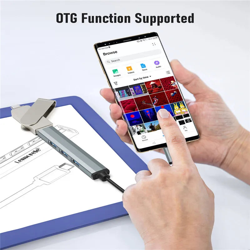 4-Port USB 3.0 Type-C Hub Adapter
