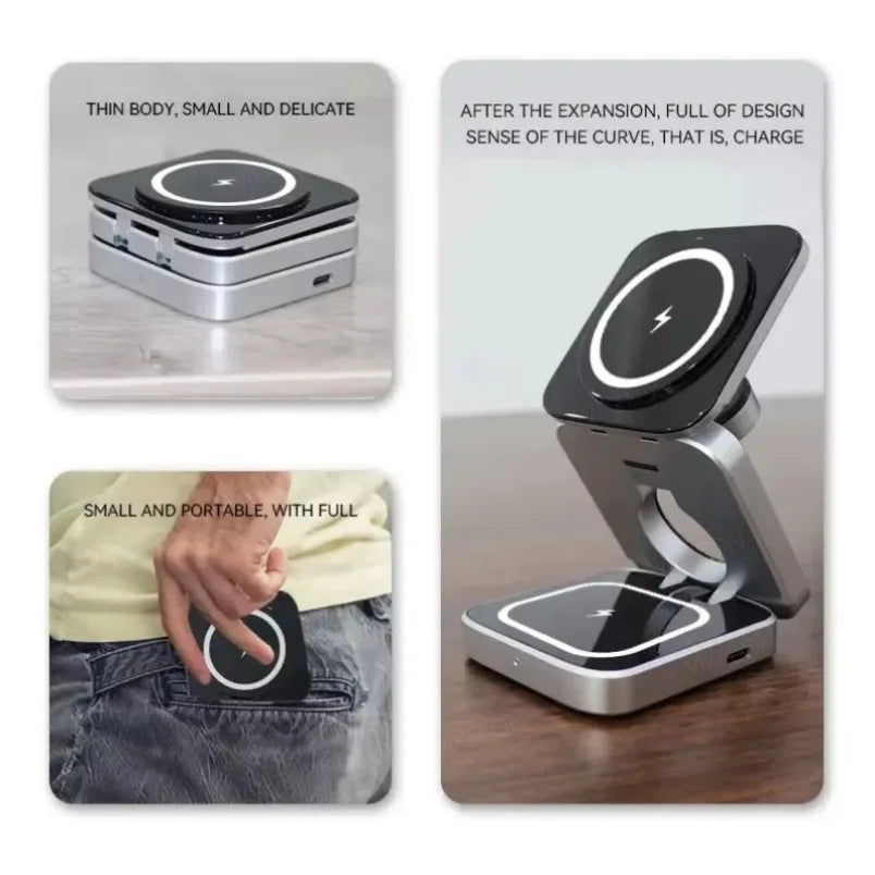 Foldable 3 In 1 Wireless Charging Station