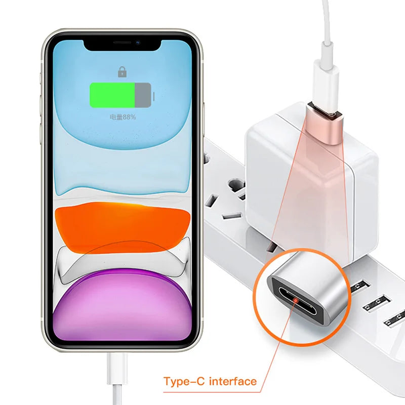2Pcs USB to Type-C OTG Adapter