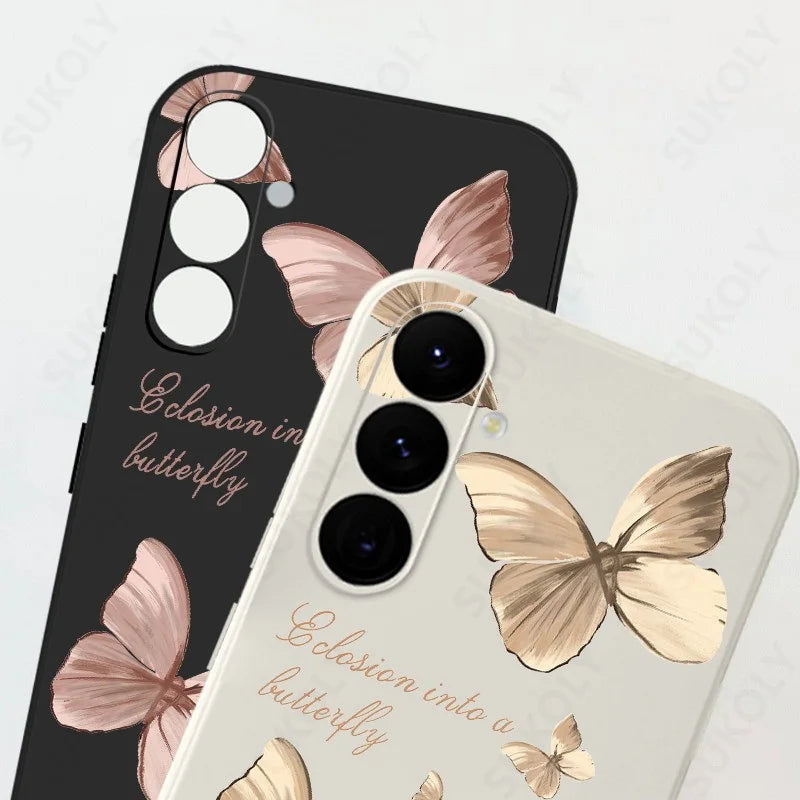 Butterfly Pattern Hand Lanyard Case Galaxy S25