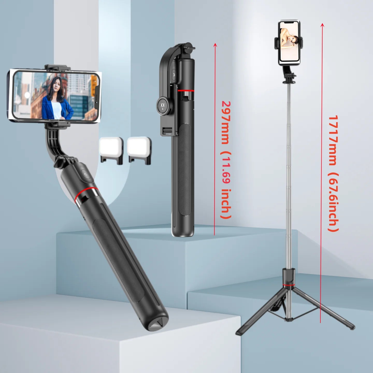 Wireless Bluetooth Selfie Stick 1.7M