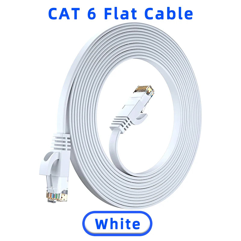 0.1M-50M Flat Cat6 Ethernet Patch Cable