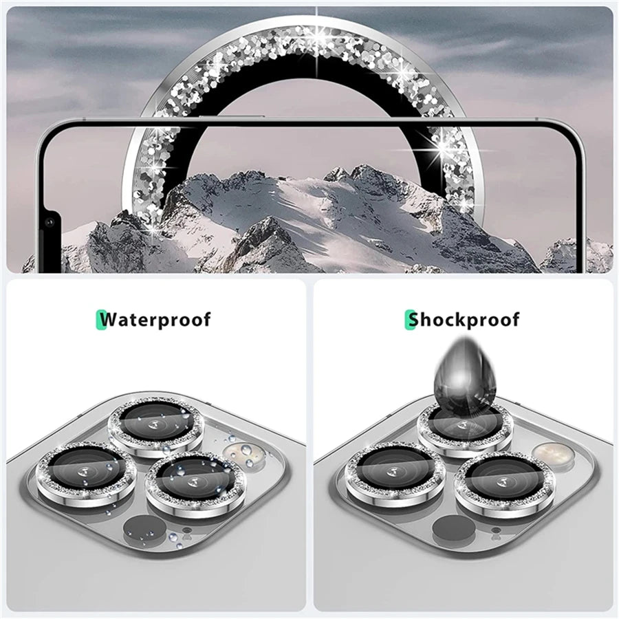 Glitter Diamond Camera Lens Protector Cap for iPhone 16