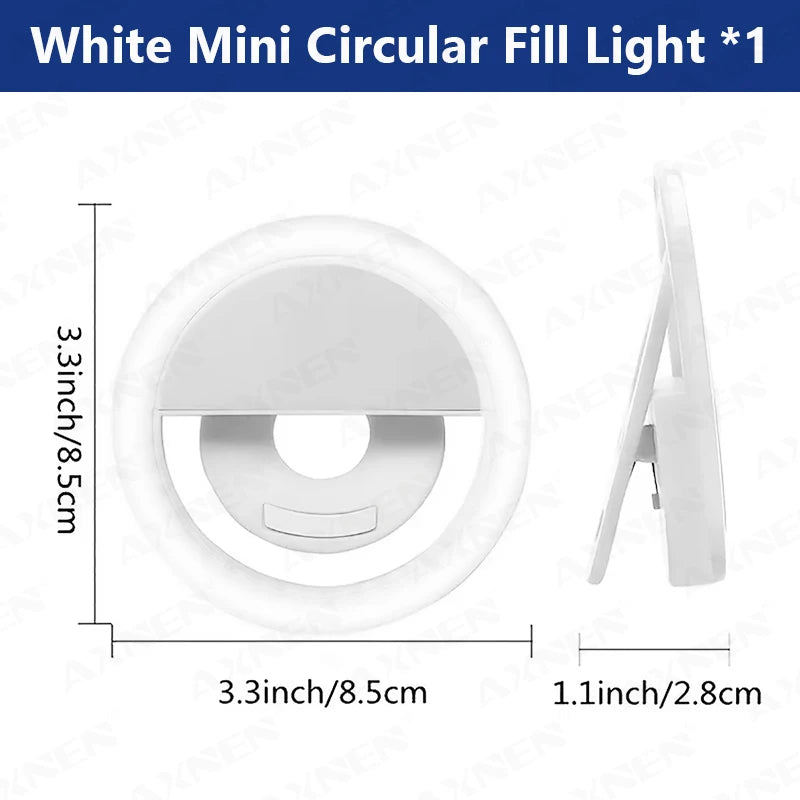 Mini LED Ring Selfie Light Clip Mobile