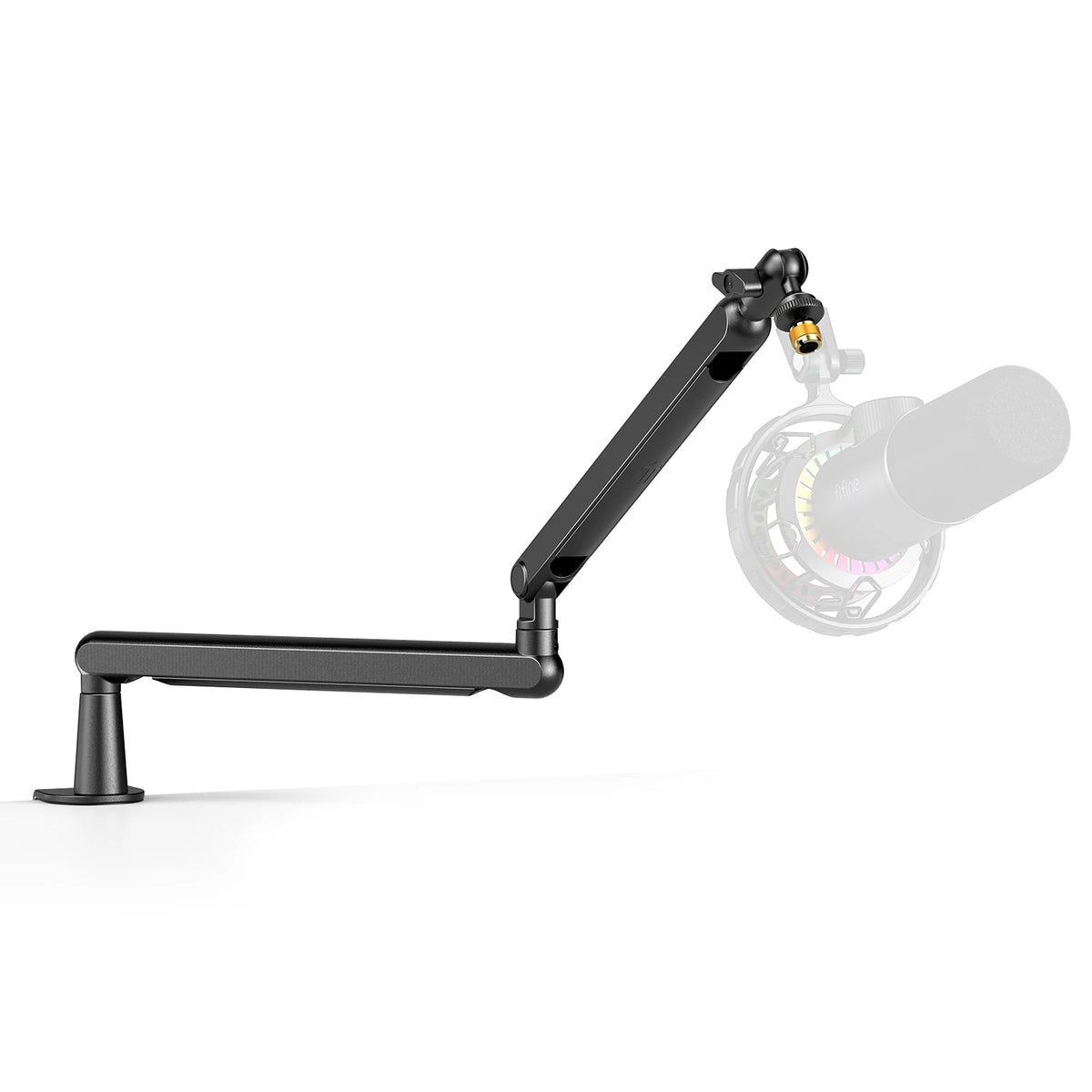 White Desk-Mounted Streaming Mic Stand