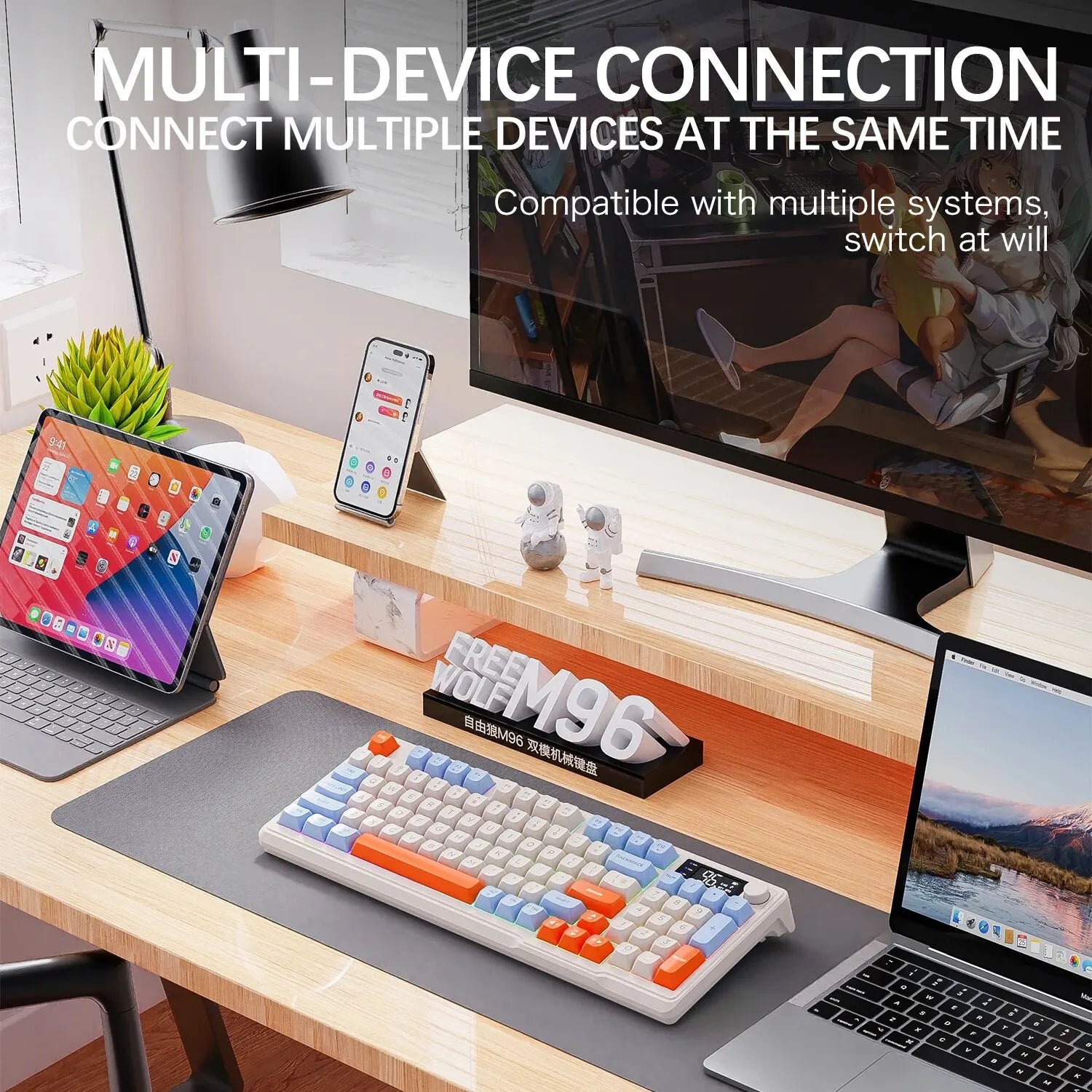 Ergonomic Dual-Mode Keyboard with Screen